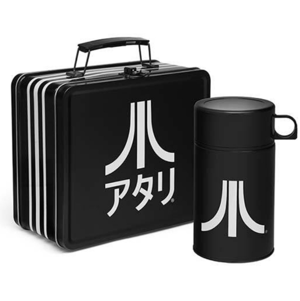 Atari Black Katakana Lunch Tin and Thermos - Brand New with Tags